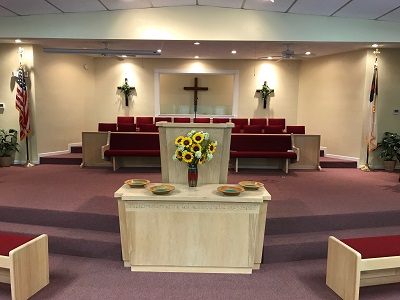 Image of the Alter inside Leesburg missionary Baptise Church