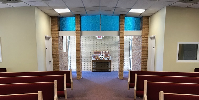 Image of the rear of interior of Leesburg Missionary Baptish Church